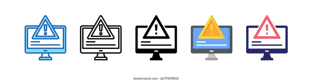Ícone De Precaução Conjunto De Estilos Múltiplos.