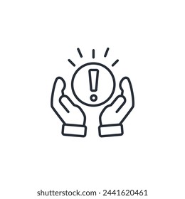 icono de precaución. vector.Trazo editable.signo de estilo lineal para el uso de diseño web,logo.Ilustración de símbolo.