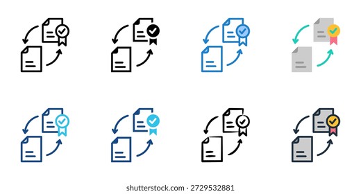 Precedent icons set multiple style collection. Editable stroke 
