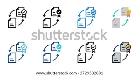 Precedent icons set multiple style collection. Editable stroke 
