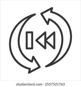 Preceding Outline Icon Vector Illustration