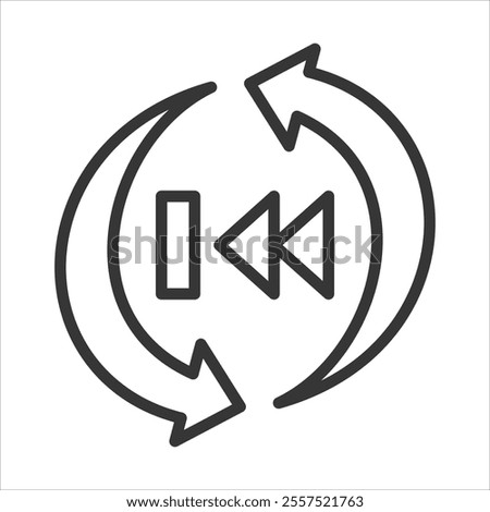 Preceding Outline Icon Vector Illustration