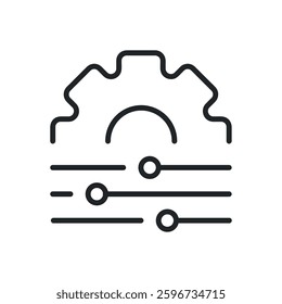Precessing adjustment thin line icons