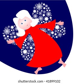 Precious angel with wings embroidered, vector