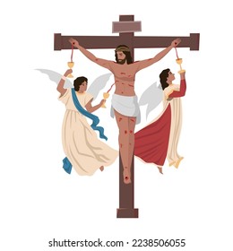 The precious blood of Jesus. Flat vector illustration isolated on white background