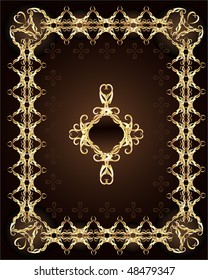 precious design, artistically painted, the author's design with interlaced pattern on a dark brown background
