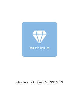 Diamantes preciosos en fondo azul para icono o logotipo o pegatina