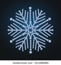 Tarjeta de invierno con copo de nieve de diamante preciso,ilustración vectorial