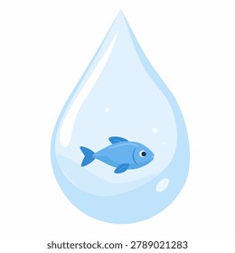 A precious droplet encapsulating vital aquatic existence showcasing delicate ecological balance