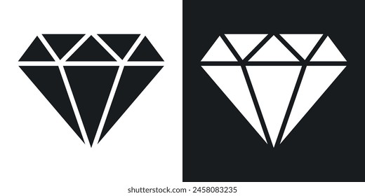Precious Gem Icon Set. High Value Crystal Vector Symbol.