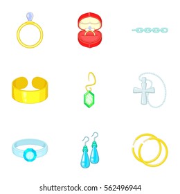 Precious gifts icons set. Cartoon illustration of 9 precious gifts vector icons for web