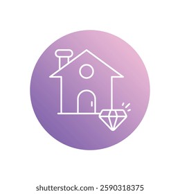 Precious House icon vector stock illustration