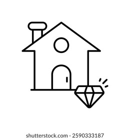 Precious House icon vector stock illustration