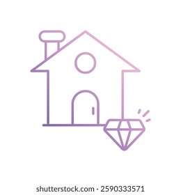 Precious House icon vector stock illustration