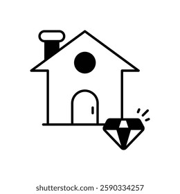 Precious House icon vector stock illustration