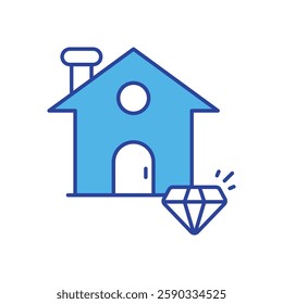 Precious House icon vector stock illustration