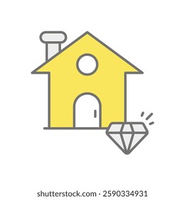 Precious House icon vector stock illustration