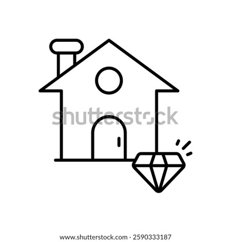 Precious House icon vector stock illustration