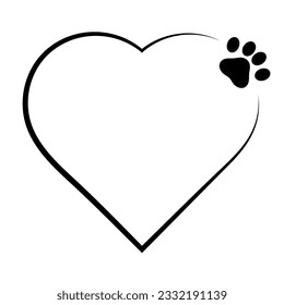 Precious logo of a heart with a paw