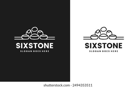 Precious luxury six stones concept elements icon logo