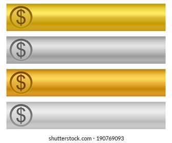 precious metal bars with dollar sign