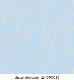 Precious metal chain seamless pattern. Jewelry vector background. Vintage fashion bijou allover print. Retro finery wallpaper.
