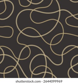 Preciosa cadeia de metal padrão sem costura. Fundo do vetor de joias. Vintage moda bijou allover impressão. Papel de parede retrô.