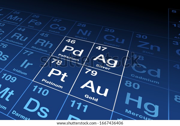 Precious Metals On Periodic Table Gold Stock Vector (Royalty Free ...