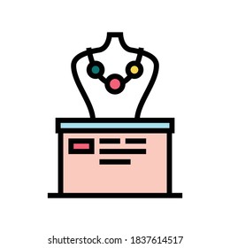 precious necklace exhibit color icon vector. precious necklace exhibit sign. isolated symbol illustration