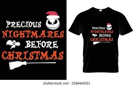 Precious nightmares before Christmas t-shirt design graphic.