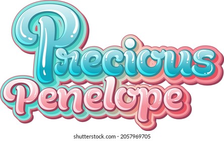 Precious Penelope logo text design illustration