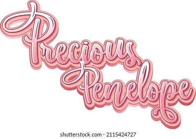 Precious Penelope logo text design illustration