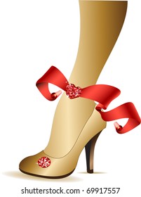 precious shoes with red diamond