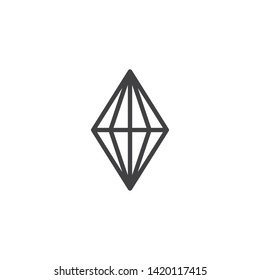 Precious stone, gem line icon. Gemstone linear style sign for mobile concept and web design. Diamond, brilliant outline vector icon. Jewel symbol, logo illustration. Vector graphics
