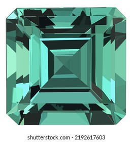 diamante de imagen vectorial de esmeralda verde de piedra preciosa