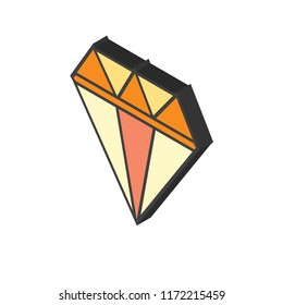 Precious stone isometric left top view 3D icon