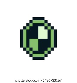 Logotipo de piedra preciosa. Icono de diamante. Estilo de arte de píxeles. Diseño de punto. Ilustración aislada del vector. Activos del juego.  Diseño para pegatinas, web, aplicación móvil.