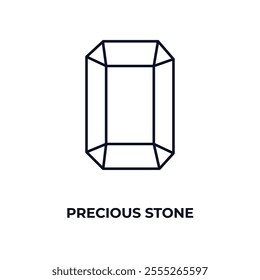 precious stone outline icon. Linear vector from fashion concept. Thin line precious stone icon isolated on white background