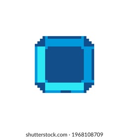 Precious stone pixel art icon. Gemstone. Isolated vector illustration. Game assets 8-bit sprite. Design stickers, logo for jewelry store, mobile app.