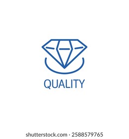 Precious stone. Product quality. Vector linear icon illustration isolated on white background.