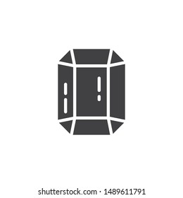 Precious stone vector icon. Crystal stone filled flat sign for mobile concept and web design. Diamond, gemstone glyph icon. Symbol, logo illustration. Vector graphics