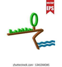 Precipice isometric icon.Vector illustration.