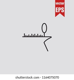 Precipice thin line icon.Vector illustration.