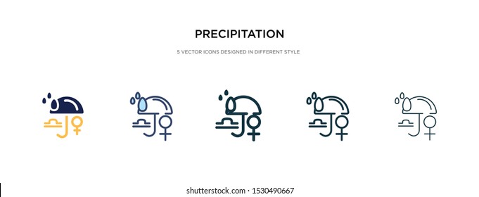 precipitation icon in different style vector illustration. two colored and black precipitation vector icons designed in filled, outline, line and stroke style can be used for web, mobile, ui