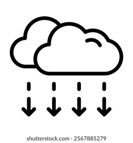 Precipitation Icon Lineal Style Vector Illustration