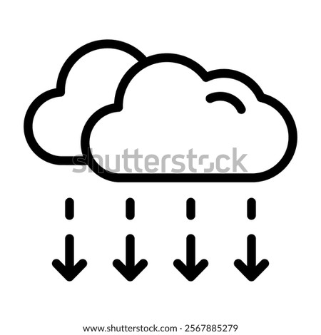 Precipitation Icon Lineal Style Vector Illustration