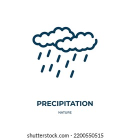 Precipitation icon. Linear vector illustration from nature collection. Outline precipitation icon vector. Thin line symbol for use on web and mobile apps, logo, print media.