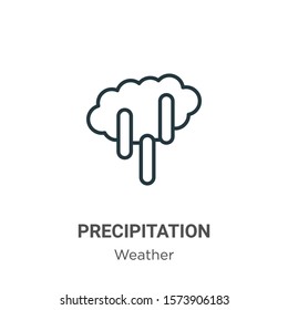 Precipitation outline vector icon. Thin line black precipitation icon, flat vector simple element illustration from editable weather concept isolated on white background