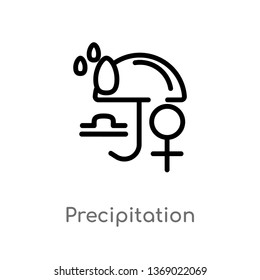 precipitation vector line icon. Simple element illustration. precipitation outline icon from zodiac concept. Can be used for web and mobile