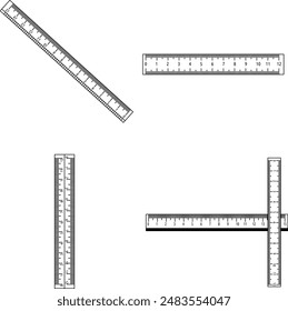 precise and accurate four black and white ruler design